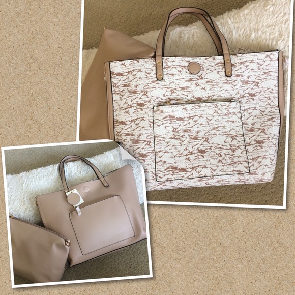 Isabelle Handbag Handbags - Reversible tote with pouch/crossbody bag